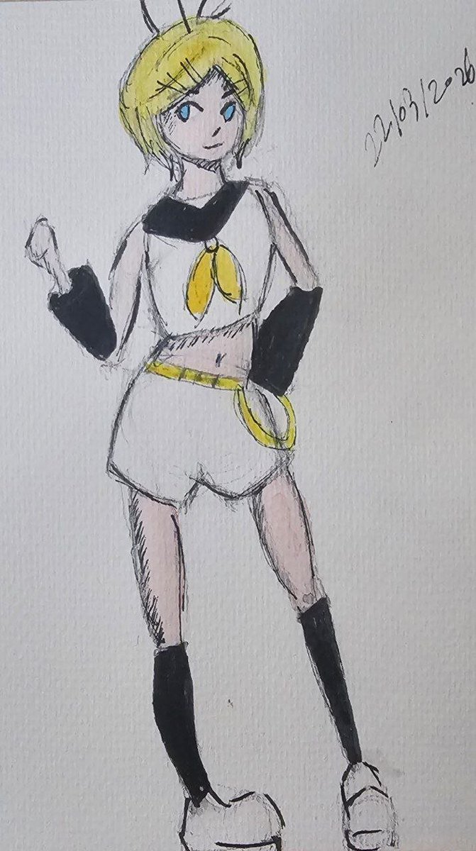 today's #doodle 
#rin #vocaloid #kagamine #art #drawing