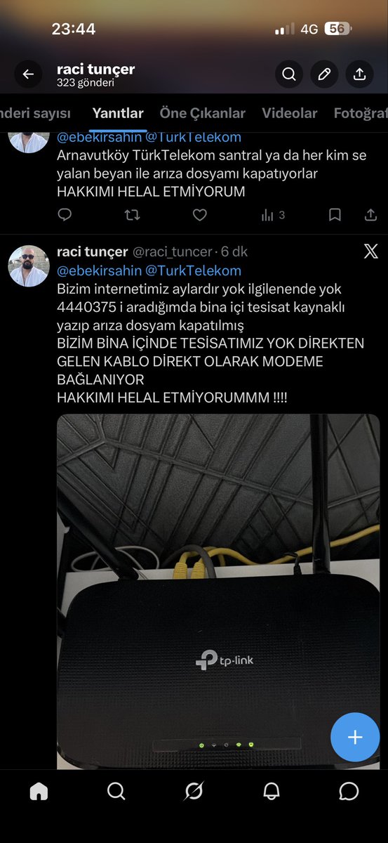 raci_tuncer's tweet photo. @UABakanligi @ebekirsahin @TurkTelekom @tcbestepe 
Aylardır internet kullanamıyoruz ve ilgilenmiyorlar servisleri bina içi tesisat diyor bina içi tesisatımız yok direkten gelen kablo modeme bağlı ilgilenmiyorlar, arızayı gidermiyorlar beyanları usulsüz ve gerçek dışı https://t.co/ThBZ9RusCW