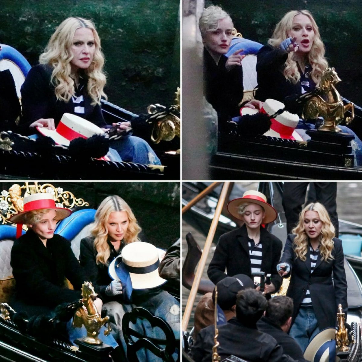 Nuevas fotos de #Madonna en las grabaciones de la serie #TheStudio en Venecia junto a Julia Garner. 🔥❤️👑🥰