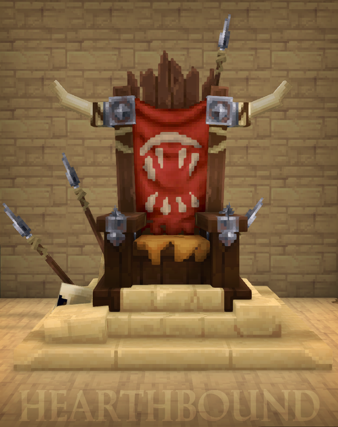 Hearthbound_RP's tweet photo. The Warchief's Throne in Hearthbound

#Hytale #HytaleModding https://t.co/s2KtA9E4Us