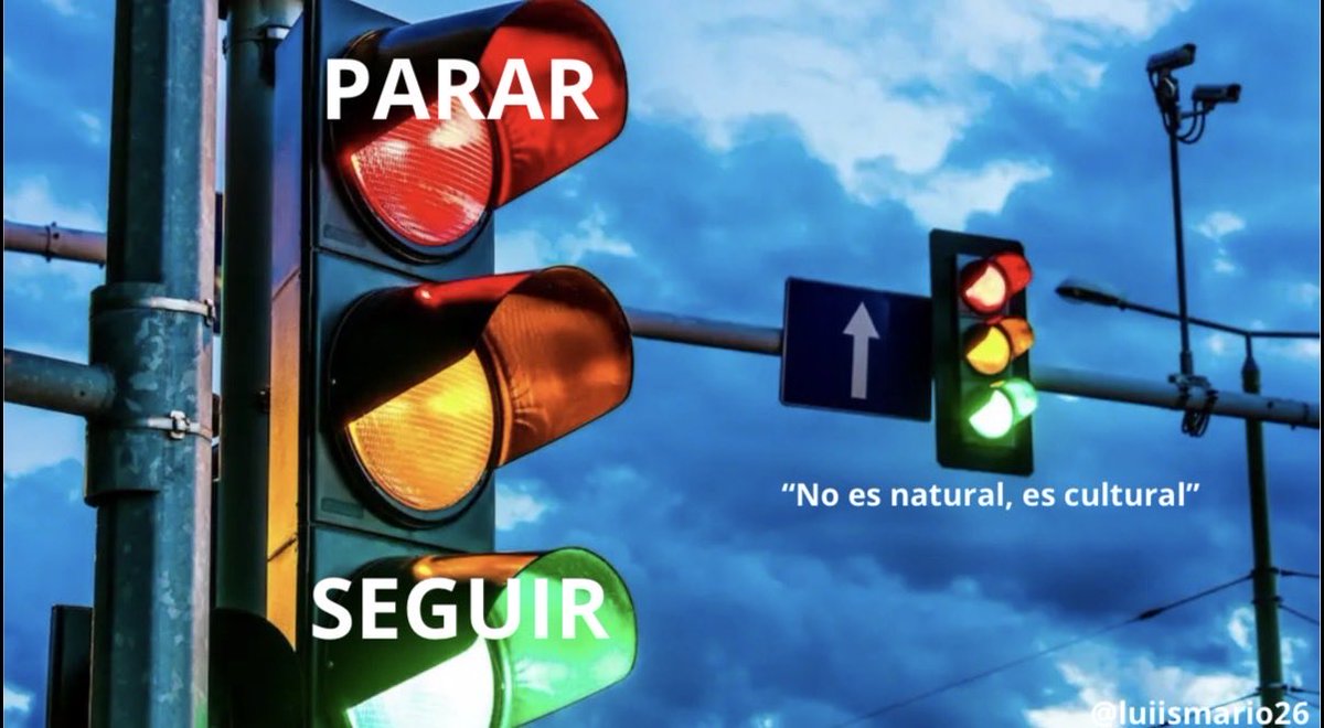 El rojo no significa “parar” por naturaleza. 
Significa lo que nuestra cultura ha decidido. 
El sentido se construye, no se refleja.
#semiótica #mediacionesculturales @umh5881