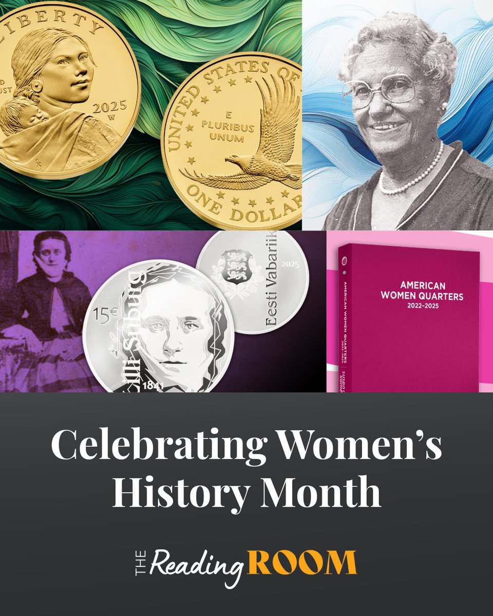 ANACoins's tweet image. To celebrate #WomensHistoryMonth, we're featuring on the Reading Room articles focused on women in the numismatic space. Learn how women have shaped designs, appeared as icons, and been trailblazers all over the world. 🌎 bit.ly/3NTYXne #Numismatics #CoinCollecting