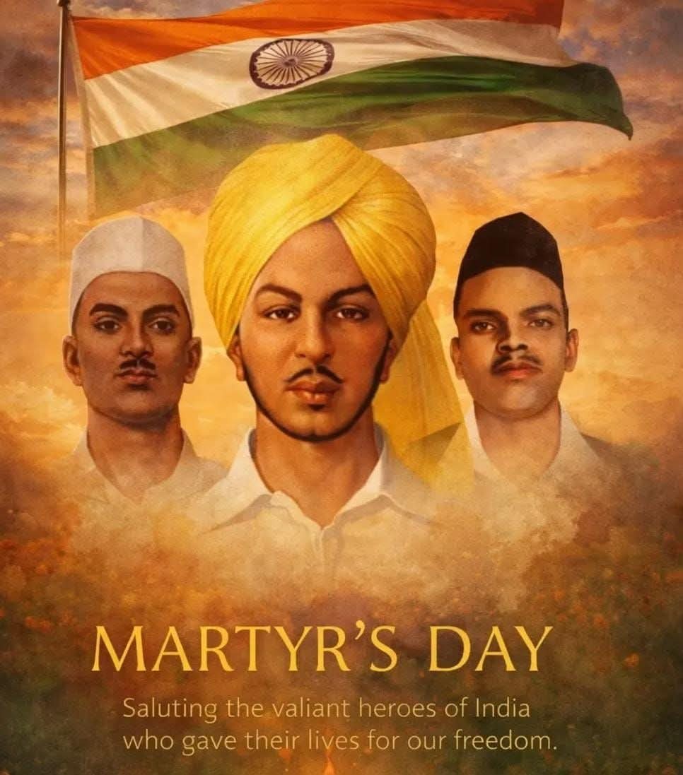 Vickypats66's tweet image. Remembering the supreme sacrifice of Bhagat Singh, Sukhdev, and Rajguru today. Forever indebted to the heroes of Shaheed Diwas. Salute to their bravery! 🇮🇳

#shaheeddiwas #shaheed #bhagatsingh #rajguru #sukhdev #bharat