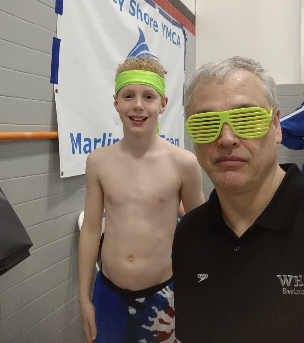 Henry and Coach Pete sporting the neon.