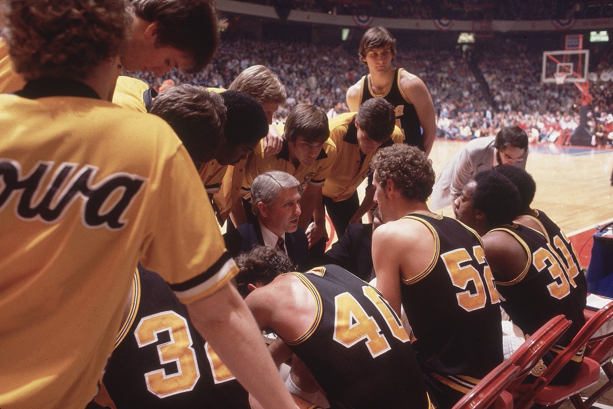 DKSports's tweet photo. Iowa’s only other win over a No. 1 seed:

1980 vs. Syracuse (88–77)
Lute Olson was the head coach. https://t.co/kkt6tYZhsq