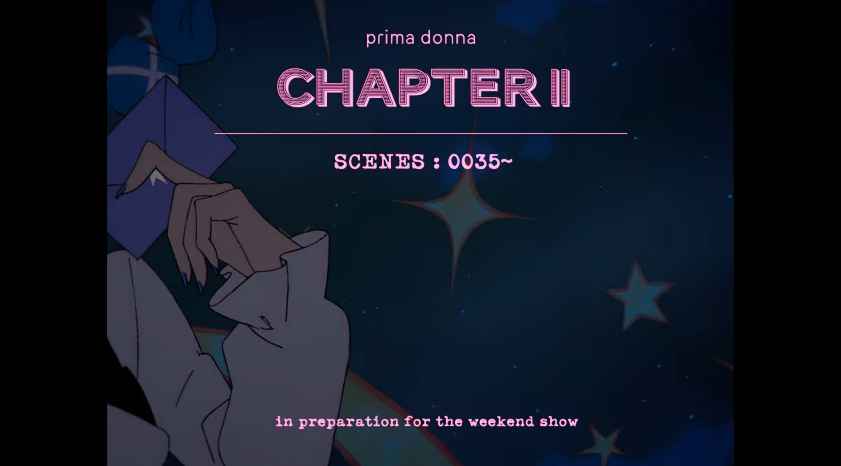 rukoou's tweet photo. hey whats up w this frame. whys it the only frame that only has a single # when every other was a range. and whys the scene marker at 35 specifically. and y the ticket kinda amusement park-y. and then whys the next scene a heart spotlight. so u love🌸??? ive cracked the code https://t.co/y06q27ZzkH