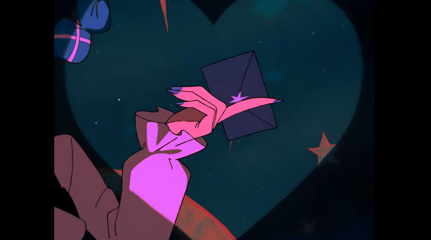 rukoou's tweet photo. hey whats up w this frame. whys it the only frame that only has a single # when every other was a range. and whys the scene marker at 35 specifically. and y the ticket kinda amusement park-y. and then whys the next scene a heart spotlight. so u love🌸??? ive cracked the code https://t.co/y06q27ZzkH