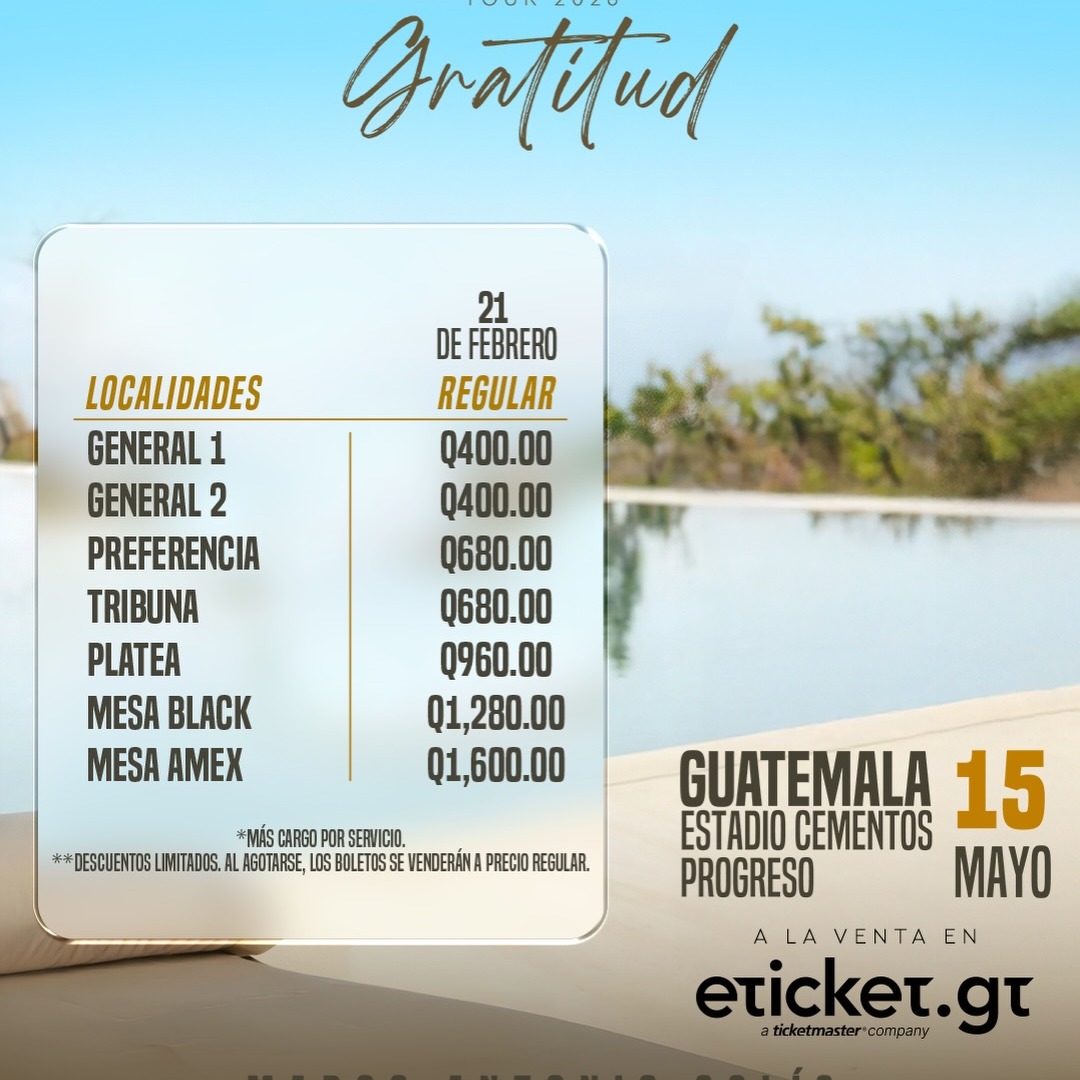 Marco Antonio Solís 🎤❤️

🎟️ ¡Entradas a la venta Eticket.gt
 📅 15 de mayo | 
📍 Estadio Cementos Progreso
Más info aquí 
xpresatguate.com/2026/03/el-buk…

<a href="/mp5noticias/">Mp5 Comunicación</a>
<a href="/SHOWSGUATEMALA/">SHOW BUSINESS</a>
