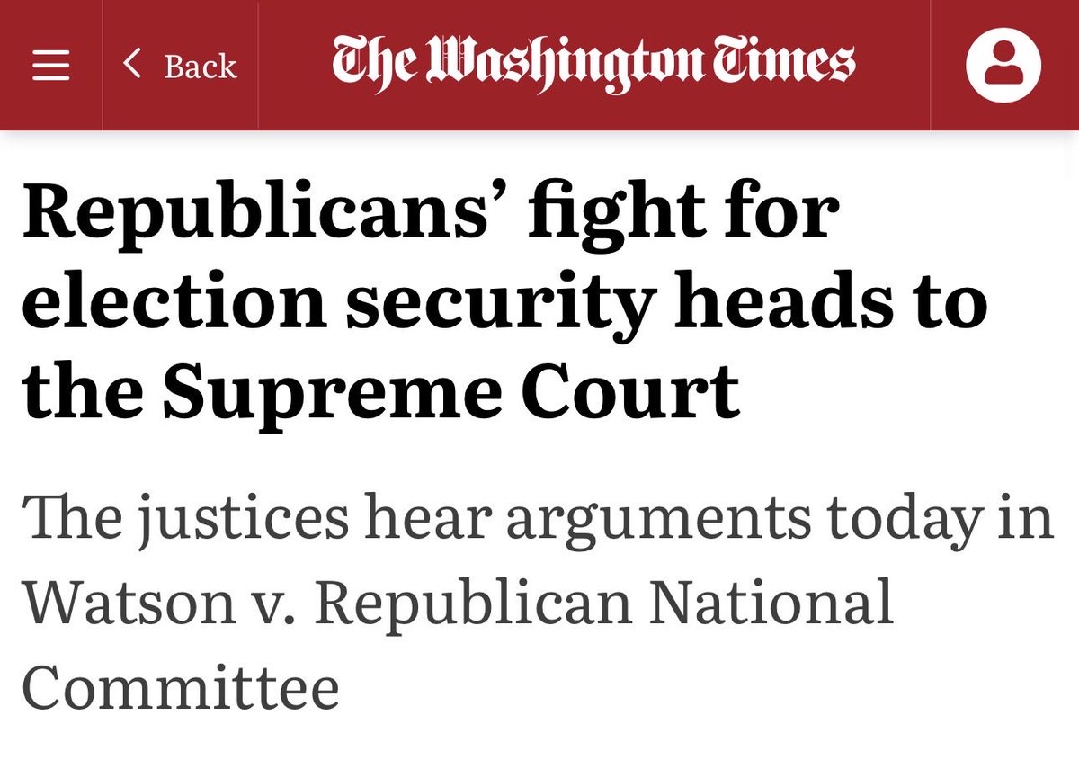 Tomorrow, the U.S. Supreme Court will hear our landmark case Watson v. RNC — a fight to uphold a simple principle: Election Day should mean Election Day.

<a href="/ChairmanGruters/">Chairman Joe Gruters</a> breaks down what’s at stake in this <a href="/WashTimes/">The Washington Times</a> op-ed ⬇️
