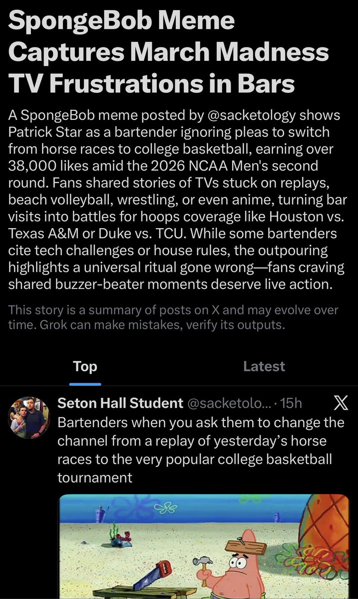 Seton Hall Student tweet media