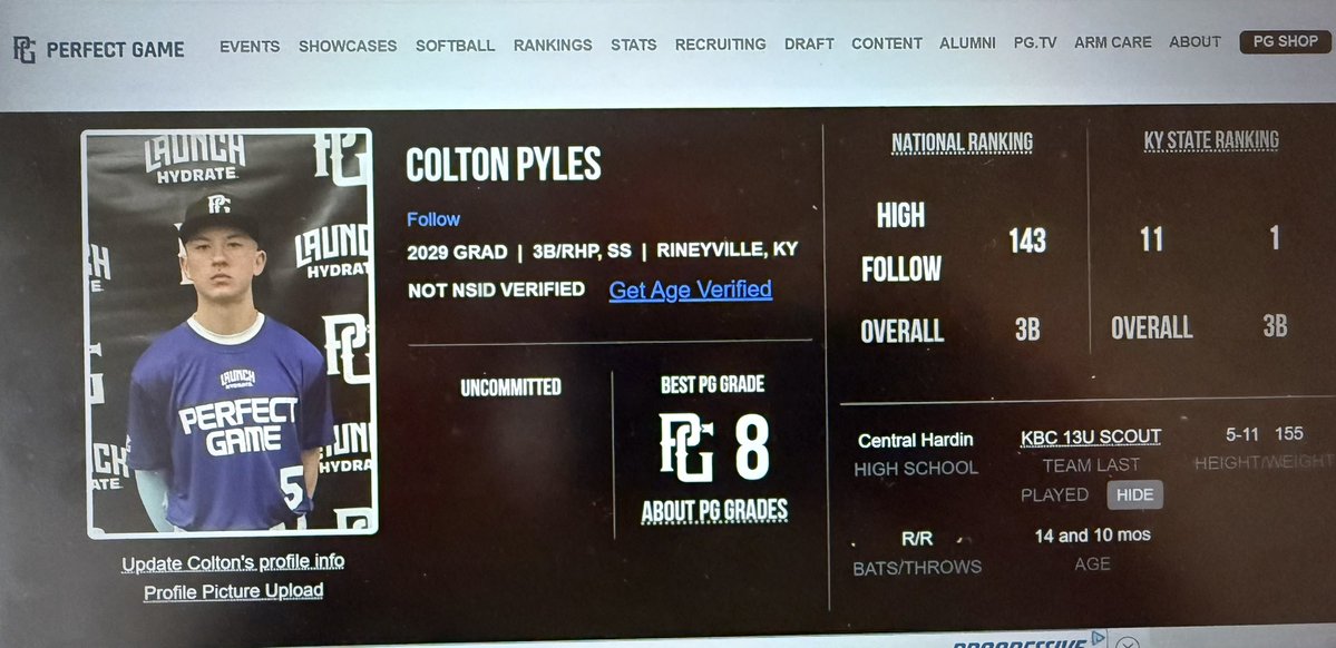 ColtonPyles8's tweet image. Thanks @PerfectGameUSA for the updated numbers. Had a great experience at the @PG_Tennessee Nashville Indoor Showcase the end of February. Extremely blessed! #workinprogress @PG_OhioValley @C_H_Baseball @Kybaseballclub