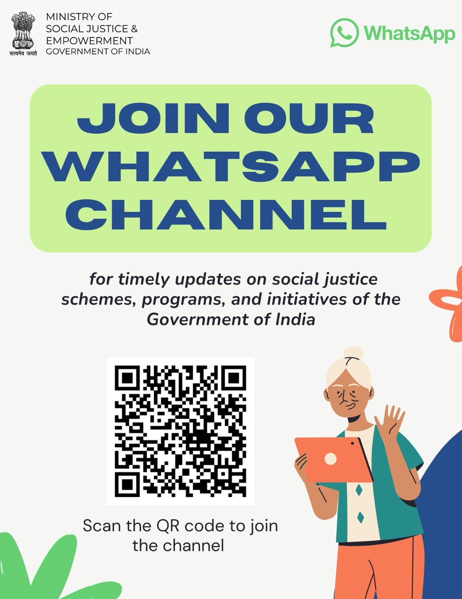 MSJEGOI's tweet image. Join our WhatsApp channel for updates—scan the QR code. 📲 #StayUpdated

@PMOIndia @narendramodi @AmitShah @Drvirendrakum13 @RamdasAthawale @blvermaup @PIB_India @mygovindia @MIB_India @NISD_India @nskfdc @NSFDC_MOSJE @nbcfdc