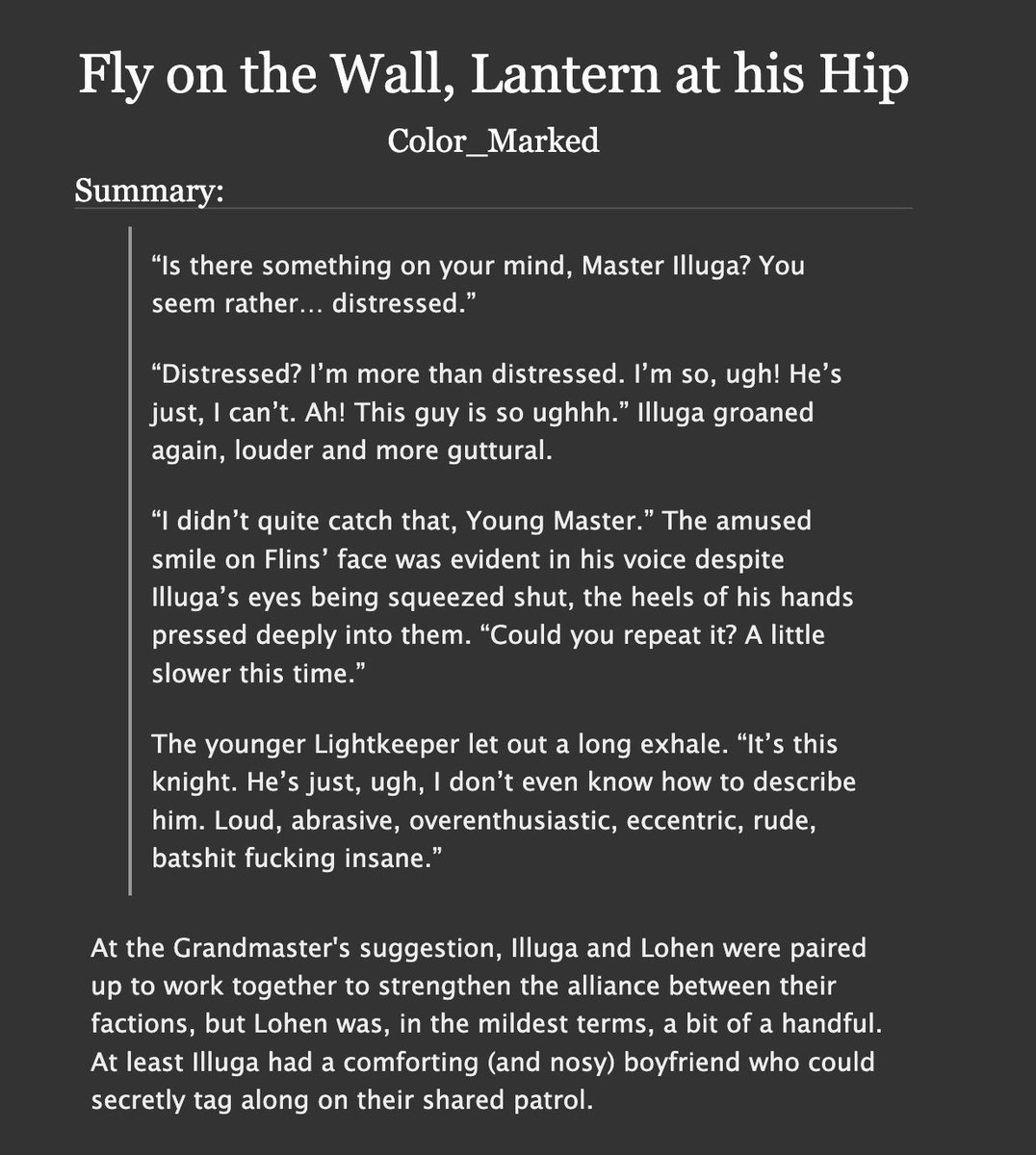 ColorMarked's tweet photo. •Fly on the Wall, Lantern at his Hip•

Chapter 1 ~ Words: 8,920

#illuhen centric w/ established #faelight and endgame #flinsilluhen 🗡️🪶🕯️

https://t.co/kyav8iTJAd https://t.co/4oIzoRFcqs