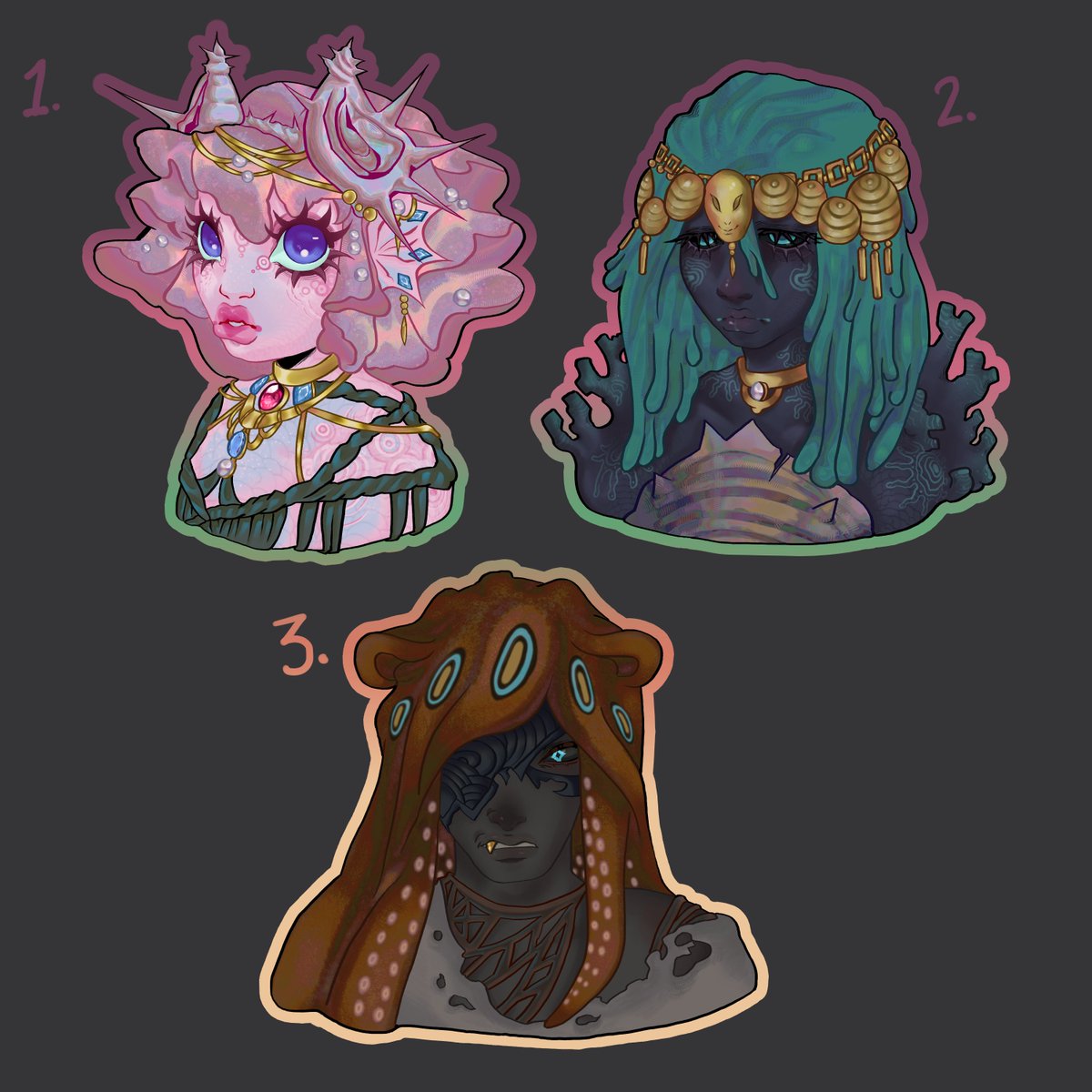 LilPorcelain404's tweet photo. Headshot Adoptables Ocean Merfolk 
1° Pink princess (5 USD)
2° Coral Guard (5 USD)
3° Dumbo Octopus (3 USD)
#adoptables https://t.co/tYehJ594ex