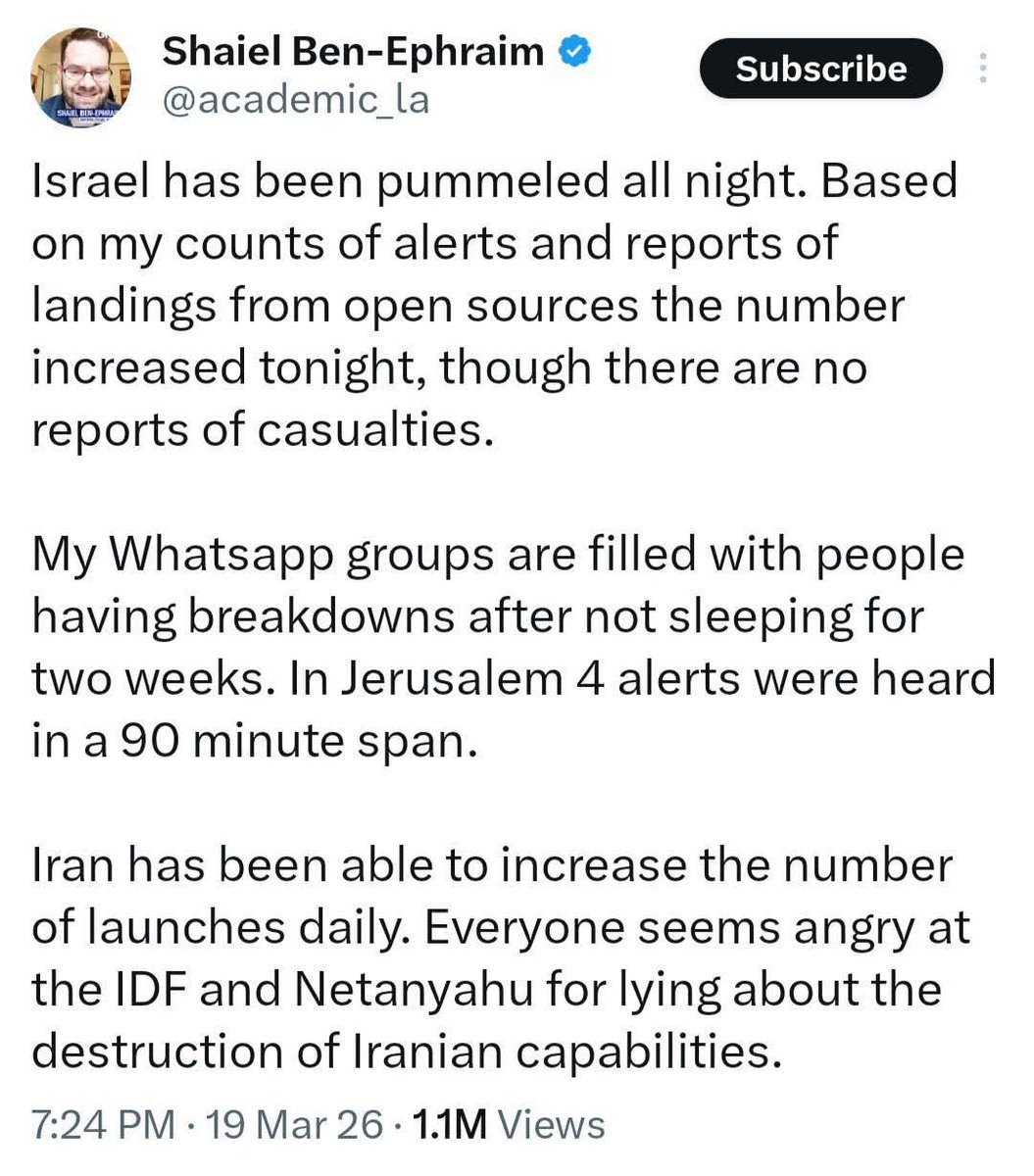 PendejecuaroVIP's tweet photo. De pronto el Iron Dome ya no funciona e, Israel está siendo bombardeando sin piedad por Irán, ahora ya se quejan de que no han dormido en dos semanas, igual que en Gaza 👇🏾 https://t.co/K7fyiX73y4