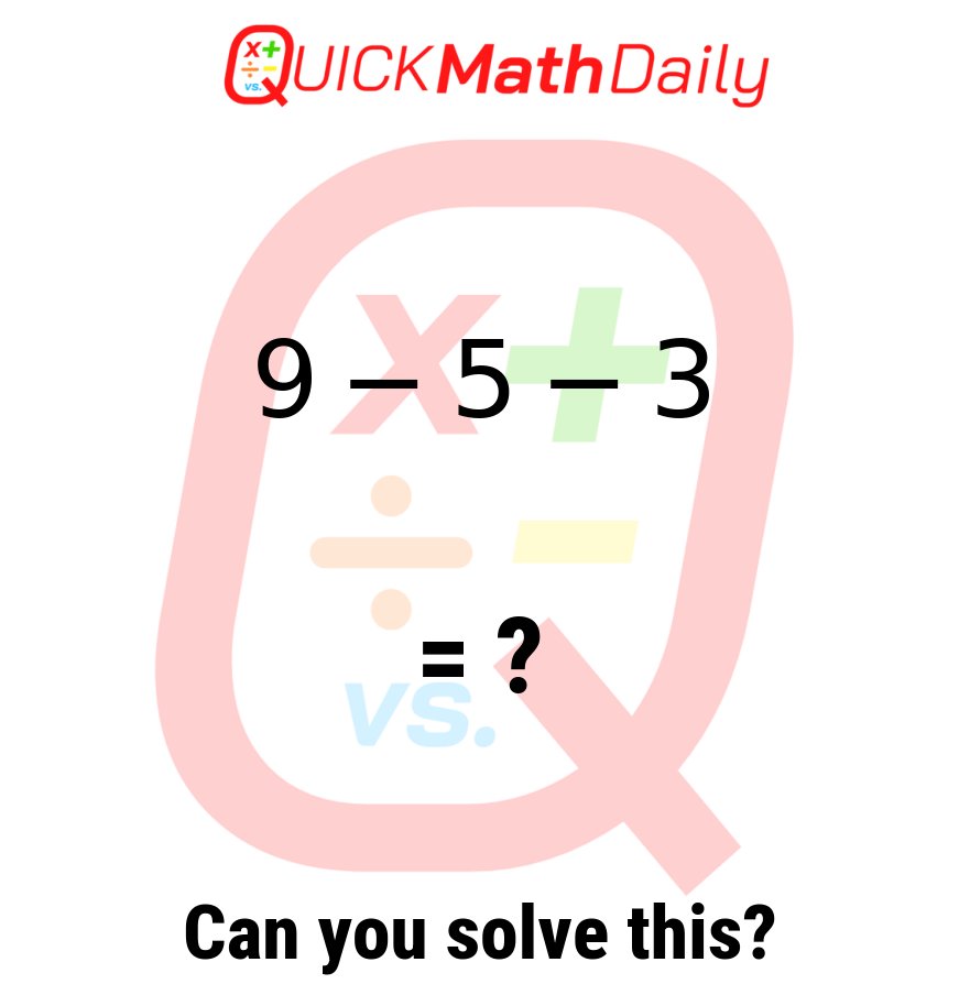 QuickMathDaily's tweet image. Daily math puzzle to keep your brain sharp! 📖

#LogicPuzzle #QuickMathDaily #MentalMath #LearnMaths #MathIsFun #Mathematics #StemEducation