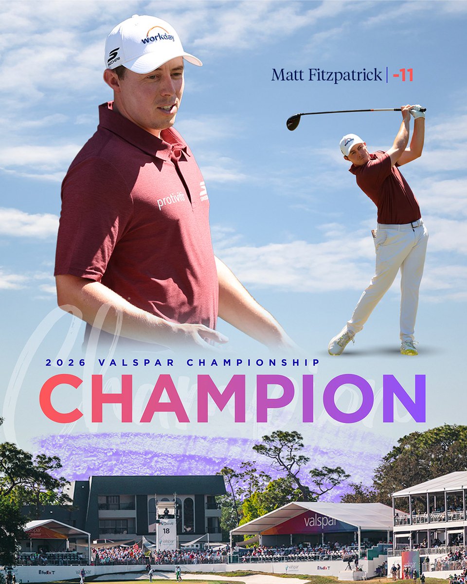 What a difference a week makes - Matt Fitzpatrick birdies 18 and wins the 2026 Valspar Championship in epic fashion!