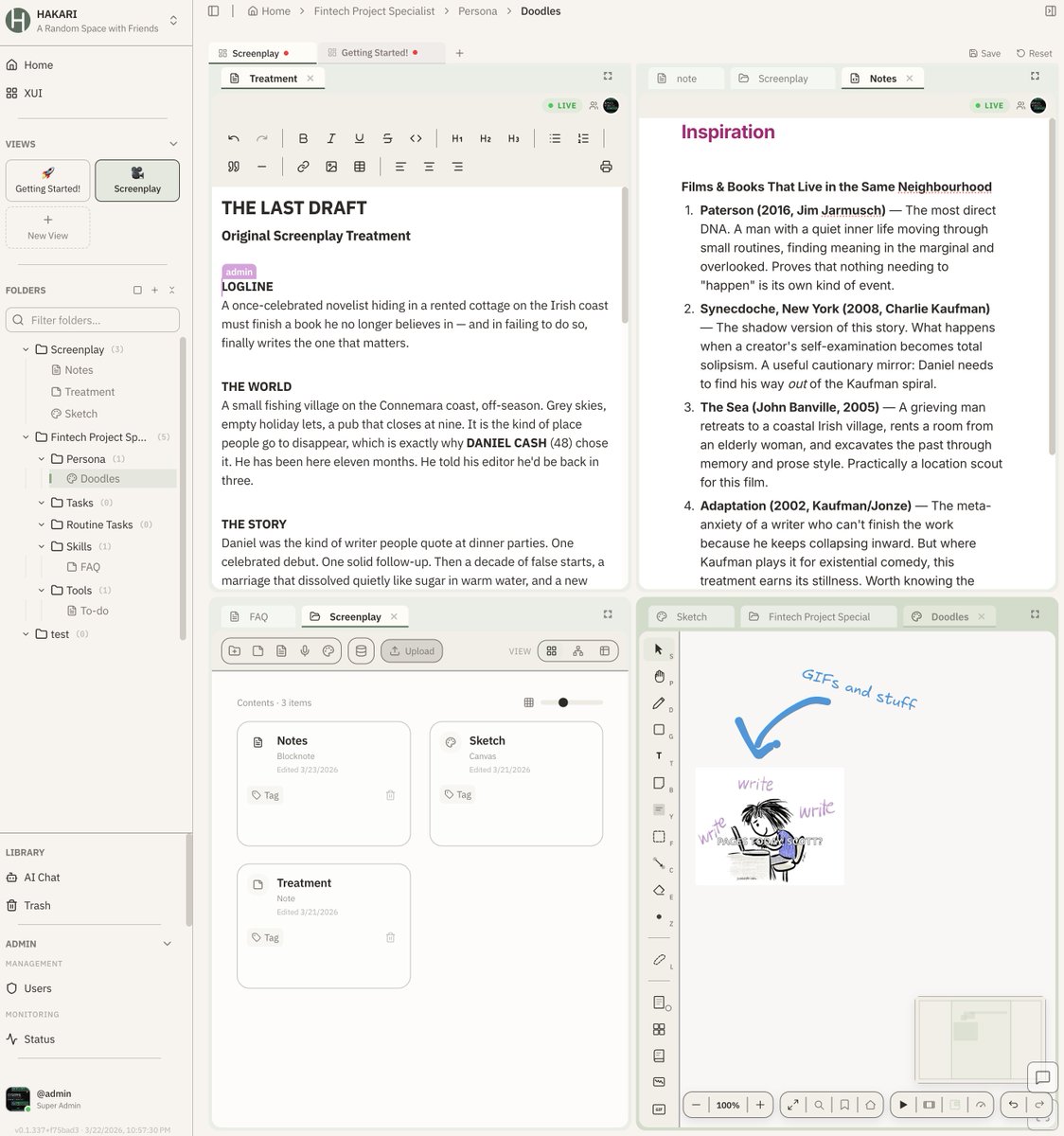 hi5hamk's tweet photo. @dramaricic Building a fresh take on productivity apps. Super early days but would love to have people try it out and give feedback! https://t.co/VzxdhUrz0C #buildinpublic #saas #notion #miro https://t.co/LVslAuoLlU