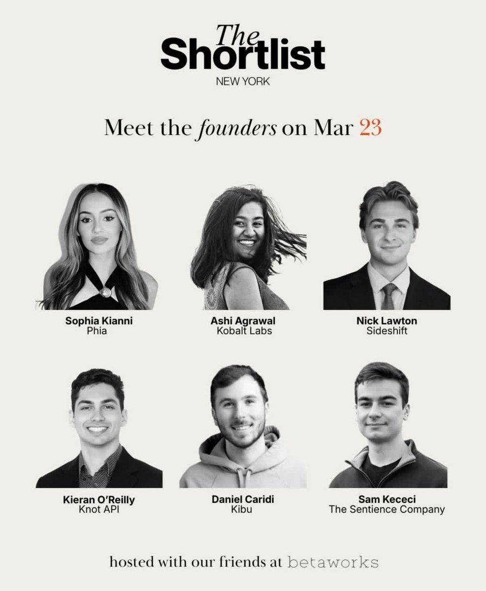 TheShortlistNYC's tweet photo. we don’t play about our founder lineup!!

see you tomorrow 🫡 https://t.co/ABI4kohRzH