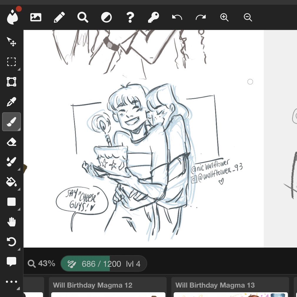 NicWallflower's tweet photo. This magma session was so much fun! The #byler community is full of amazing artists, I’m actually crying. 

#happybirthdaywillbyer #willbyer #mikewheeler #fanart #bylerart #willbirthday #strangerthingsfanart https://t.co/jF1H153ubX