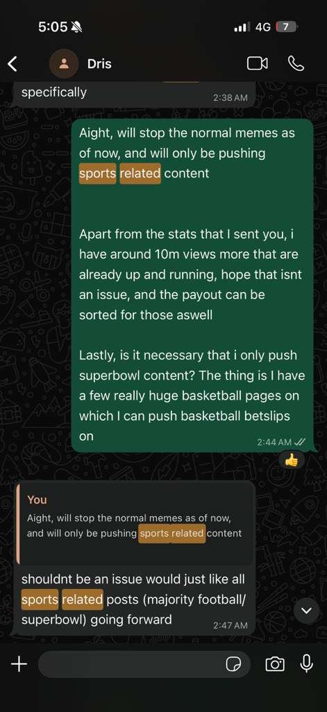 facelessfarms's tweet photo. Ok I'm just gonna leave these screenshots here

Dris said he’d also payout 20m views for the meme betslips

But he didn't

He ALSO told someone else (you all know who) that he would pay for the 96M views from the sports content

But he didn't

Every piece of content i made was according to guidelines (EVEN THOUGH THEY CHANGED MID-CAMPAIGN)

Dris, don't go around saying i posted "1600+ unrelated vids" when you know DAMN WELL that 90% of videos that came from ME were in accordance to the Kalshi guidelines 

When you make so much clips on such a scale that I do it's natural to have some problems with approval and quality

(keep in mind, we DID NOT send the "bad" clips in for approval. only the ones that strictly follows)

But to the level where 200M views aren't getting approved?

This is how you know i'm being fucked with