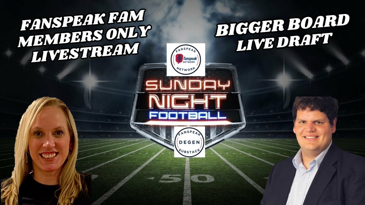 And for our loyal YouTube Members/Fanspeak Family tonight @ 9 pm EST ...

Join <a href="/Steveospeak/">Steve Shoup</a> and me for Bigger Board live draft here:
youtube.com/watch?v=pu8Upt…