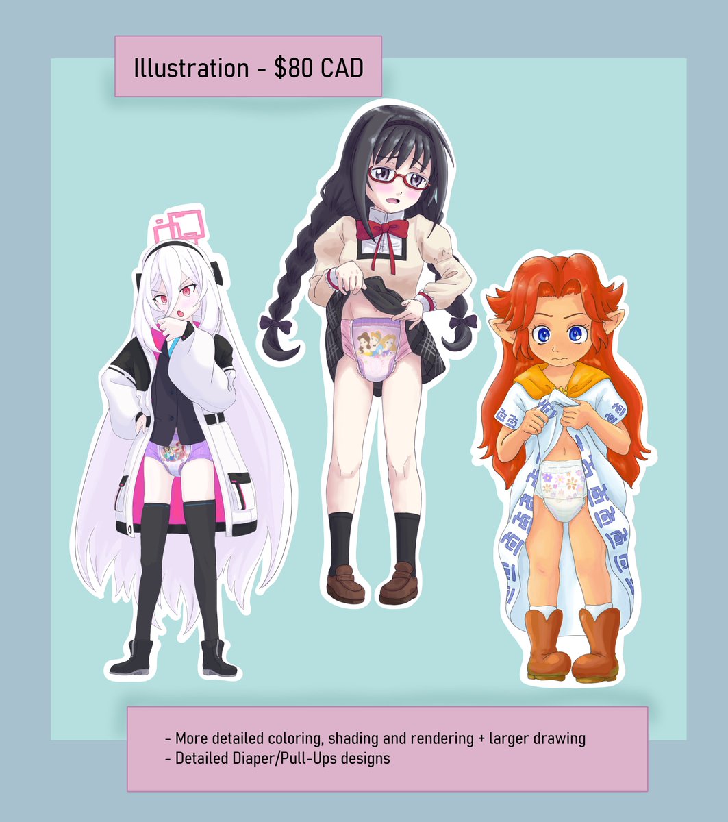 LittleBerylChan's tweet photo. Hiya!

I'm offering commissions now, send me a DM for more details!

General INFO
 - 1 Character only
 - No Backgrounds
 - OCs and characters from Anime/Cartoons/Comics /Manga only, no real life actors   

Quick Sketches - $25 CAD 
Sketches - $40 CAD  
Illustrations - $80 CAD https://t.co/kgsdwm9fhe