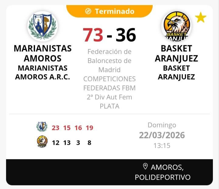 Derrota del #SenFemB frente a <a href="/basketamoros/">Baloncesto Amorós</a>. #Alberto: "Derrota en un partido donde las rivales fueron superiores y solo conseguimos competir en uno de los cuartos."