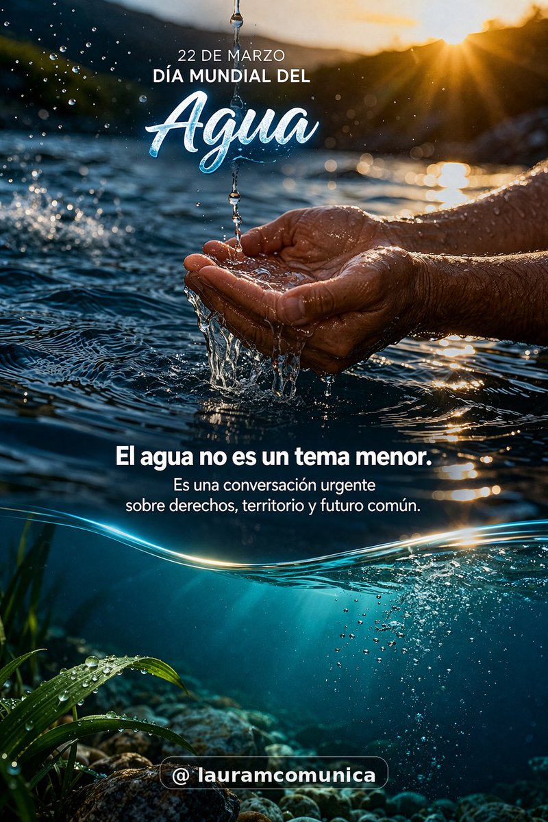 lauramcomunica's tweet photo. El agua no es un tema menor: es una conversación urgente sobre derechos, territorio y futuro común. Cuidarla no es solo conciencia ambiental, es una postura pública. #DíaMundialDelAgua #Agua https://t.co/f2yFZ82Z9Z