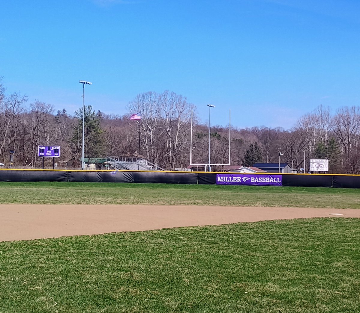 CoachLukeRich's tweet photo. ⚾⚾⚾ Still 8 days before our home opener. Still a lot of work to do but coming along nicely for being under water 3 times in the last 9 months. https://t.co/2vznM7kz5W