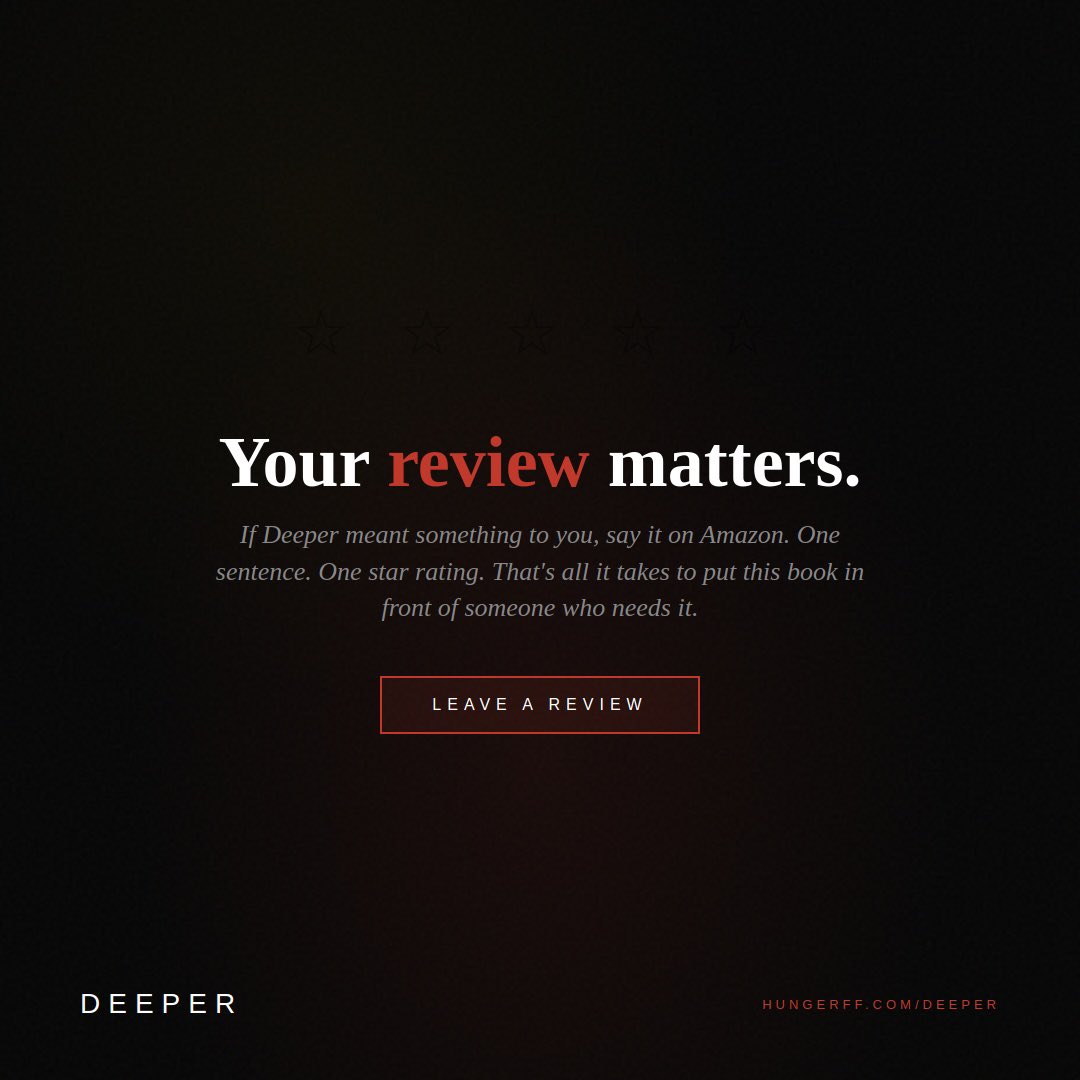 HungerFF | DEEPER: An Anti-Memoir (#1 Best Seller) tweet media