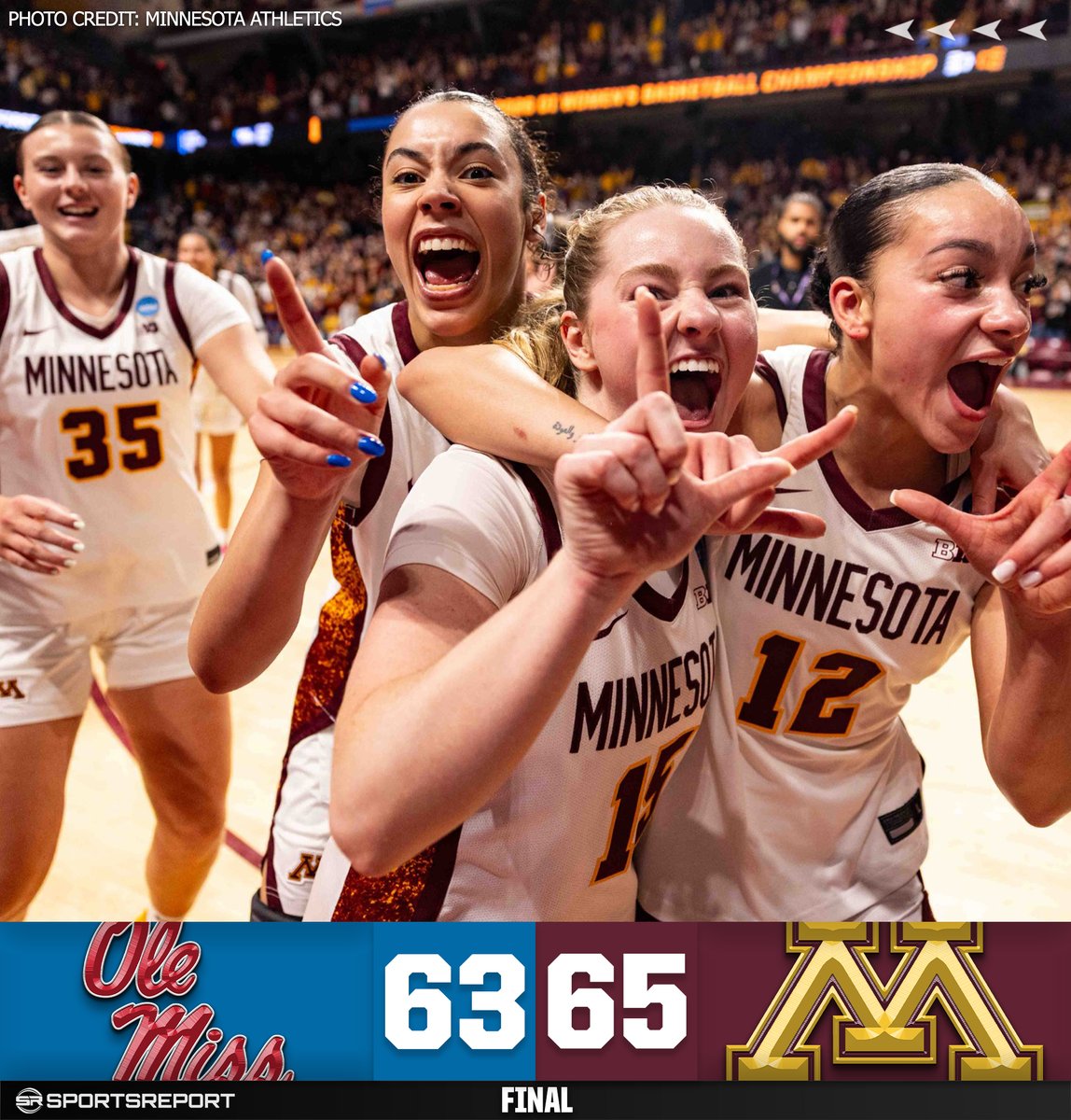 SRGophers's tweet image. GOPHERS WIN!!! Minnesota Women's Basketball beats Ole Miss to march on to the Sweet 16!!!