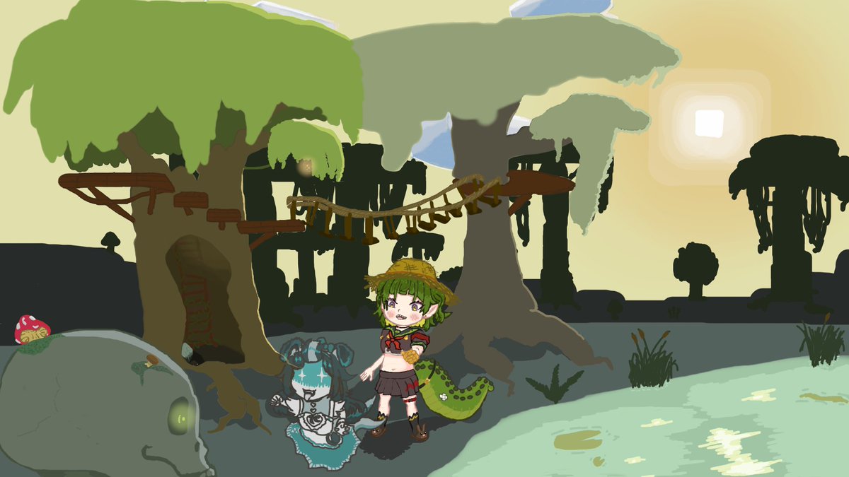 Sick 'em Bibi

Initially sketched after watching the first Minecraft stream but I finally got the time and motivation to finish it
#Nityart (ft. Ghost Bibi)