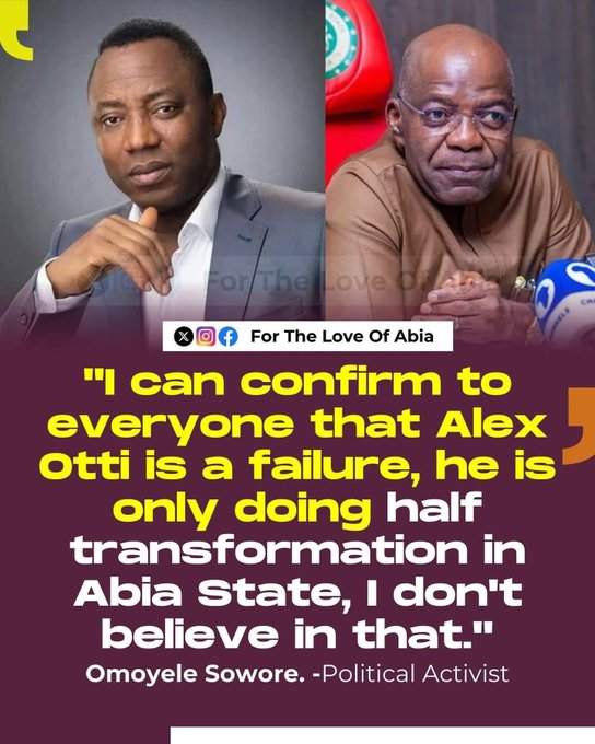 IgboTradeRoutes's tweet photo. I'm happy Sowore has finally unravelled and shown his true colours...

Our Ancestors have exposed him...

Sowore better know that Alex Otti is untouchable...

He better stick to his Abuja Activism and remove himself from Igbo Affairs. Useless Tinubu Agent!!! https://t.co/ft4dn5DjJ6