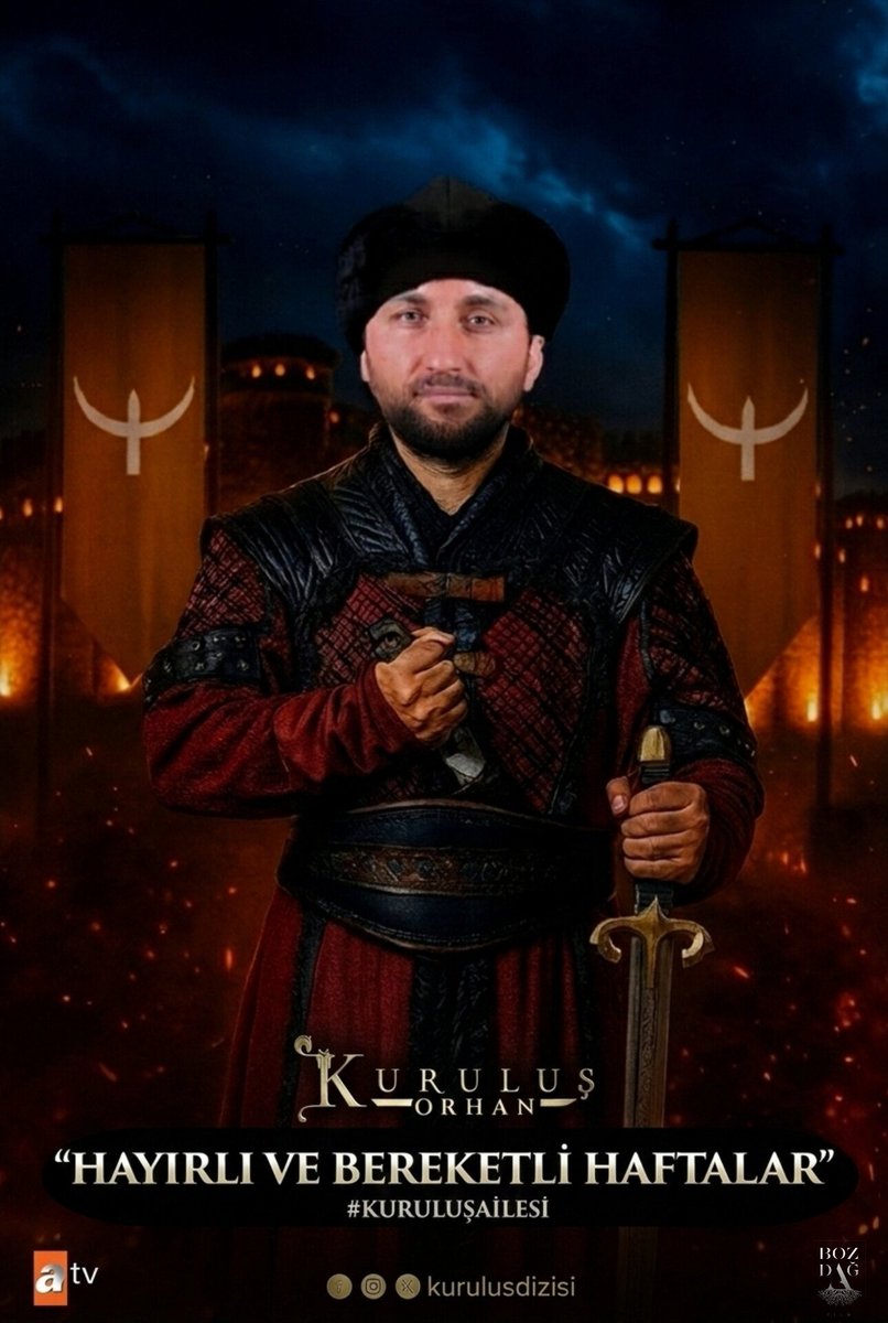 0zcansen's tweet photo. Hayırlı ve bereketli haftalar #KuruluşAilesi 🤲🏻⚔
#KuruluşOrhan nefes kesen yeni bölümüyle Çarşamba saat 20.00’de atv’de. ⚔🔥
@atvcomtr @bozdagfilm
#KuruluşOrhan
#follow #ertugrul #osmangazi
#diriliertugrul #twitter #history #kurulusdizisi #bozdagfilm #atv https://t.co/7cAcMI0U1c