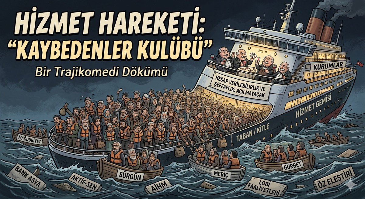 Fatih_Oz_Usa's tweet photo. 1/ Hizmet hareketinin "Kaybedenler Kulübü"ne hoş geldiniz! 2016’dan bugüne herkesin bir hikayesi var ama bazılarımızınki tam bir trajikomedi. Dürüstlüğün ve rasyonel sorgulamanın bedelini her cephede ödeyen "müdavimler" için bir döküm yapalım🧵 #Hizmet #AliHeyet #Muhasebe https://t.co/7lubGC2sHI