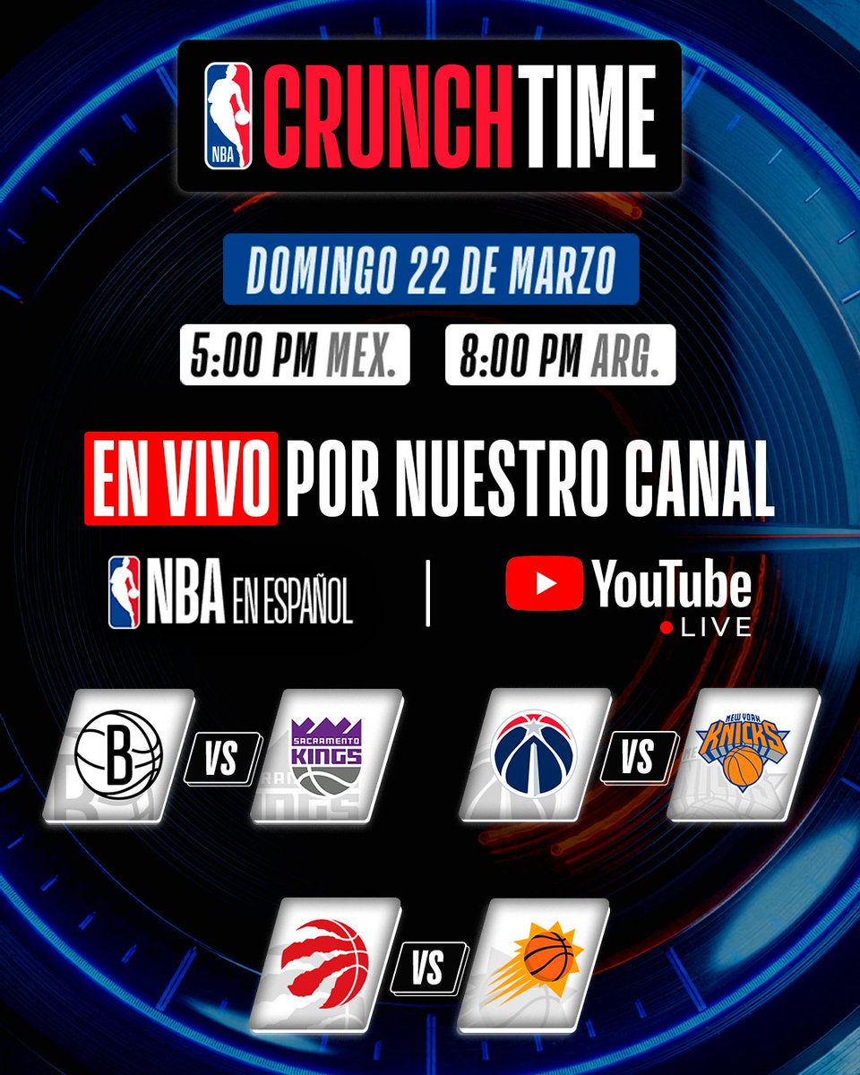 NBAMEX's tweet photo. ¡Es hoy, es hoy! 🚨🏀
#CrunchTime con toda la emoción de la NBA en vivo. 🔥
⏰ Únete ahora al canal de NBA en Español.
📲 https://t.co/6xcEtLAWiO https://t.co/lrQGDxi0fZ