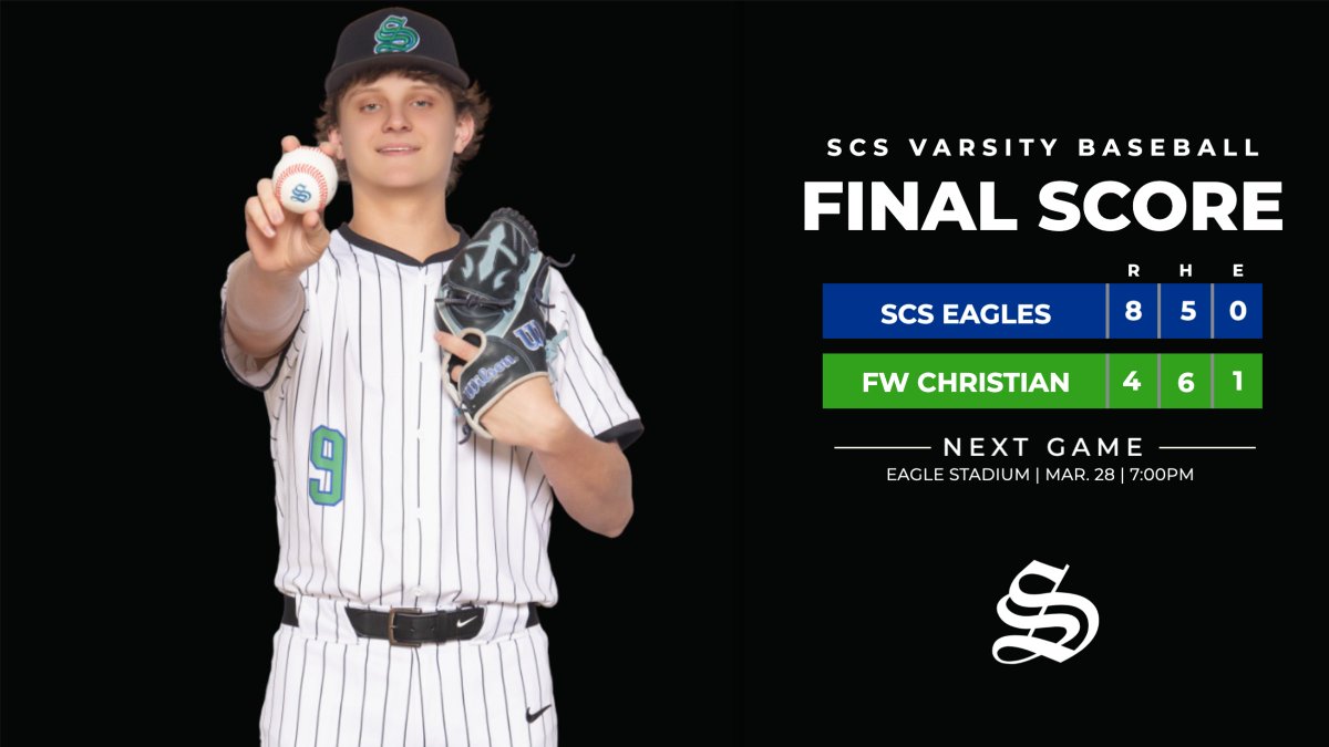 scs_athletics's tweet photo. Varsity Baseball had a big time district W over FWC on Friday! https://t.co/Zsnq1fhYjI