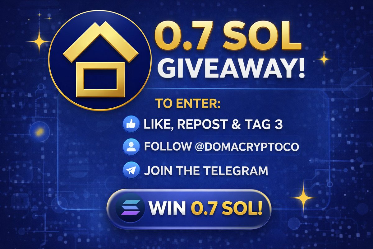 DomaCrypto's tweet photo. 🚨 $DOMA GIVEAWAY 🚨

We’re giving away 0.7 SOL to one lucky winner 👀

To enter:
✅ Like
🔁 Repost
👥 Tag 3 friends
📲 Follow @DomaCrypto 

💬 Join our Telegram: https://t.co/HZ4ddtYyCK

CA: BpmmTgRpFrRAtr6jjXRPcJWJvrystHnJtmtTrqmdbonk

Winner announced MARCH 29, 8pm EST… don’t miss this.
#Solana #CryptoGiveaway #DOMA #Web3 #SolanaCommunity