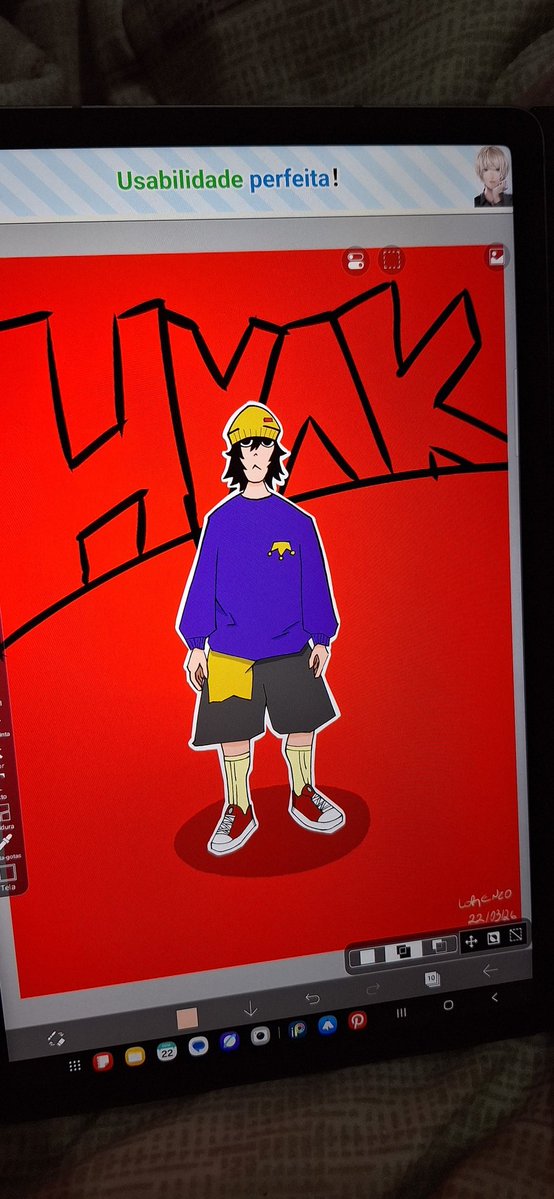 Primeiro desenho com o tablet novo (a camera saturou um pouco as cores)