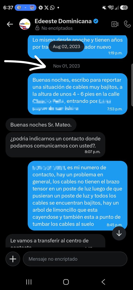 Alexmateo0318's tweet photo. @EdeesteRD Me invitan a hablar en privado para no atender las solicitudes hechas, su DM es el mismo que el mio y ahi esta la queja y si revisan encontraran mas de 15 reportes a los que nunca dan cumplimiento, ni primer reporte por este medio fue el 1 de noviembre de 2023 y sigo esperando https://t.co/NMrqlbxS2l