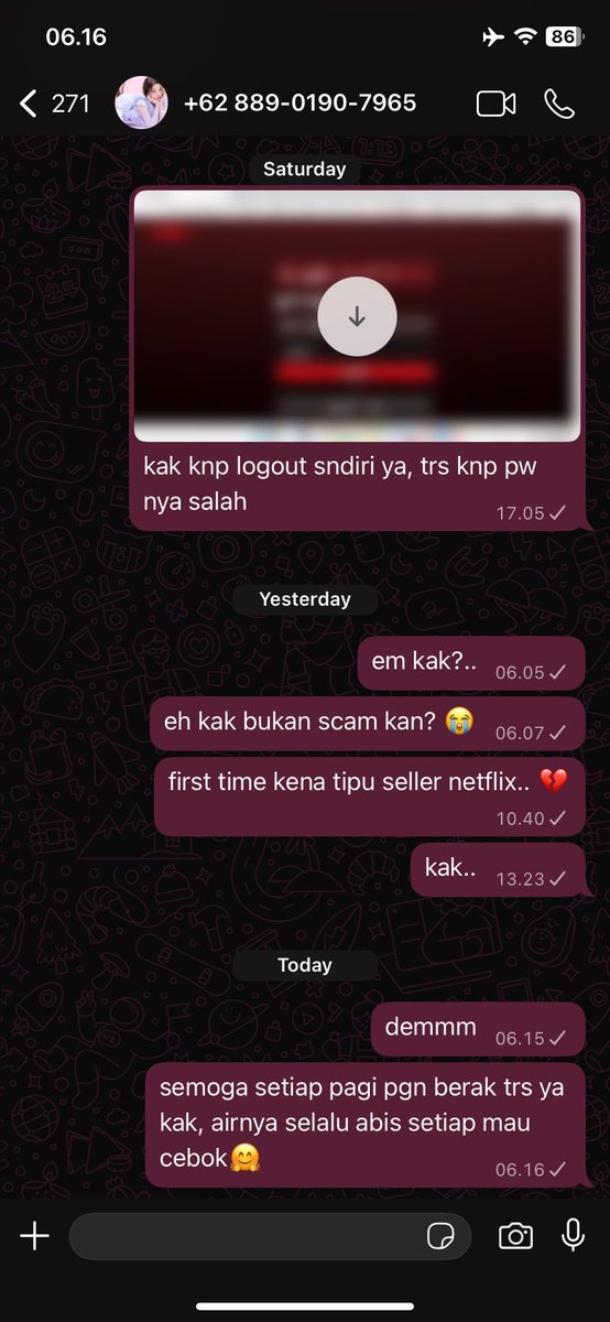 aduh kena juga nih, lupa lagi akun X nya apa, hati-hati guyss yang mau beli akun prem di X, apalagi kalo seller pf nya ini nih, 35rb lumayan cuy itu duit 💔