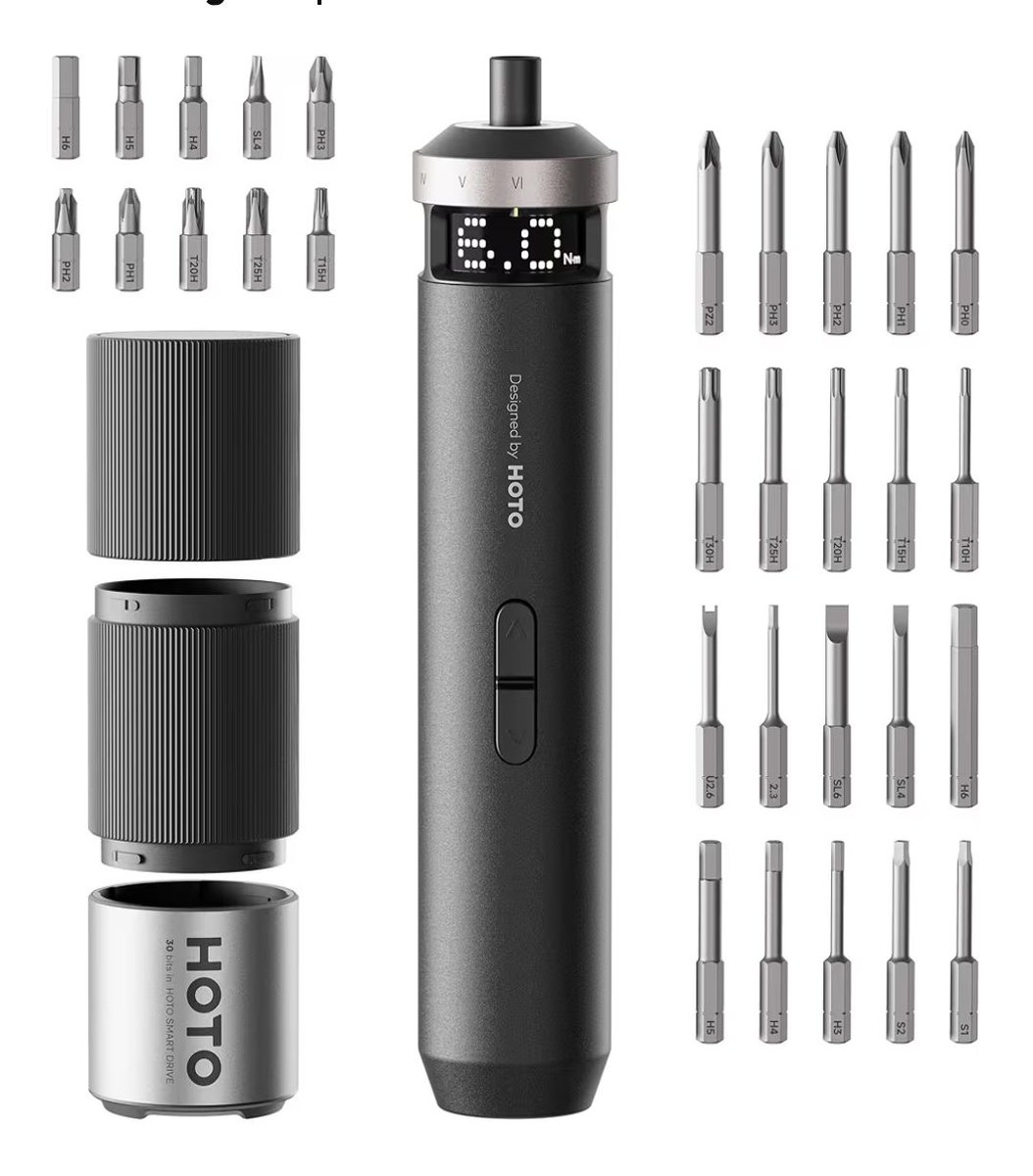 TechGuySmartBuy's tweet image. Save $20 on this @HOTO_Official PixelDrive Electric Screwdriver with Smart Display, 6 Torque Settings, 1/4'' Hex 30 Bits, and LED Light, and get one for $60. 
#deals #tools #SmartBuys
buff.ly/ZPEOPFA