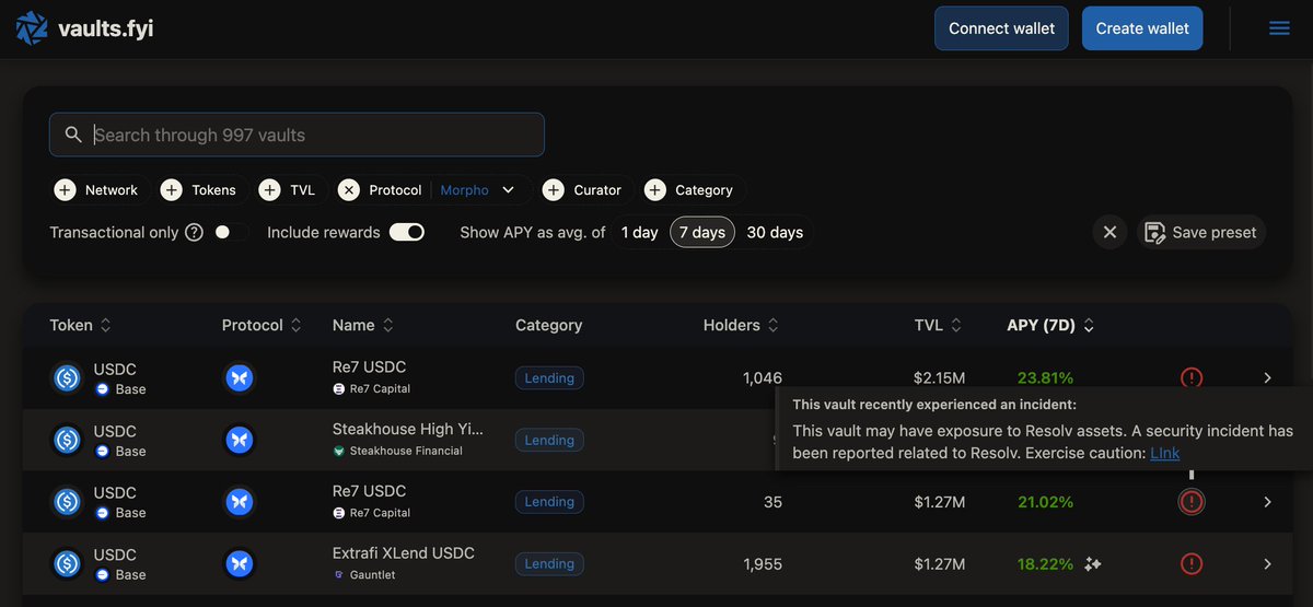 vaults.fyi tweet media