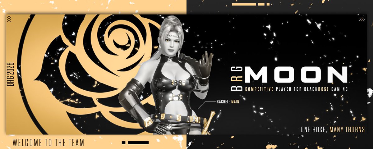 Highly respected for his high level skills in #DOA6 and #VirtuaFighter, we hold a warm welcome our newest member, <a href="/SinningWHarley/">♡ M o o n ♡ (💜Xeno💜)</a> to the BRG team for 2026

#OneRoseManyThorns 🌹