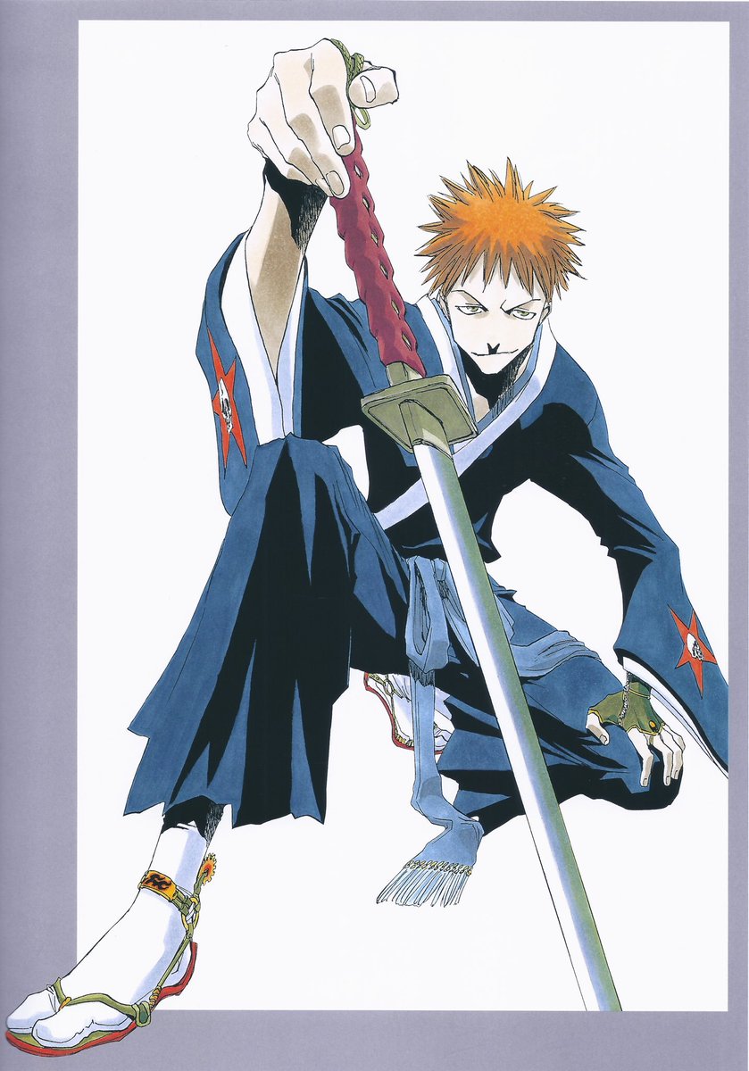 Kurosaki Ichigo's very first design as a Shinigami(which is different from the one we usually see in the main story) from Bleach epilogue chapter or Chapter O by Tite Kubo