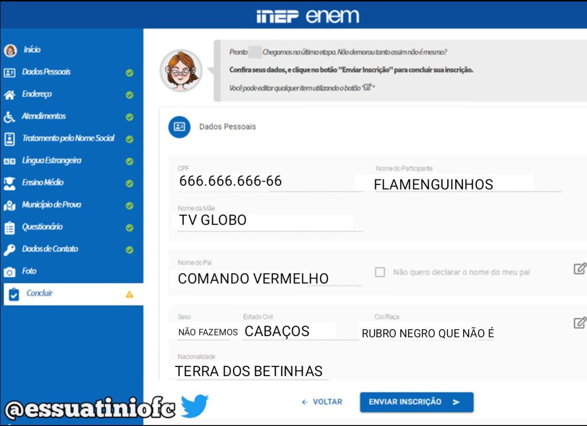 Ainda da tempo de se inscrever no enem!!!!!