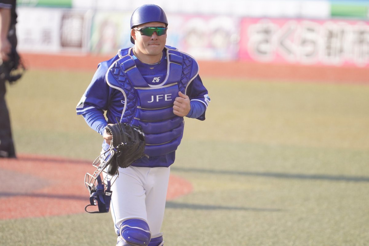 ely_PBS's tweet photo. キャッチャー猪田。
(イニング間)

#猪田和希 選手 #JFE東日本
#ちばぎんカップ
📸2026/3/21 #ZOZOマリン https://t.co/6nBCyQAX1N