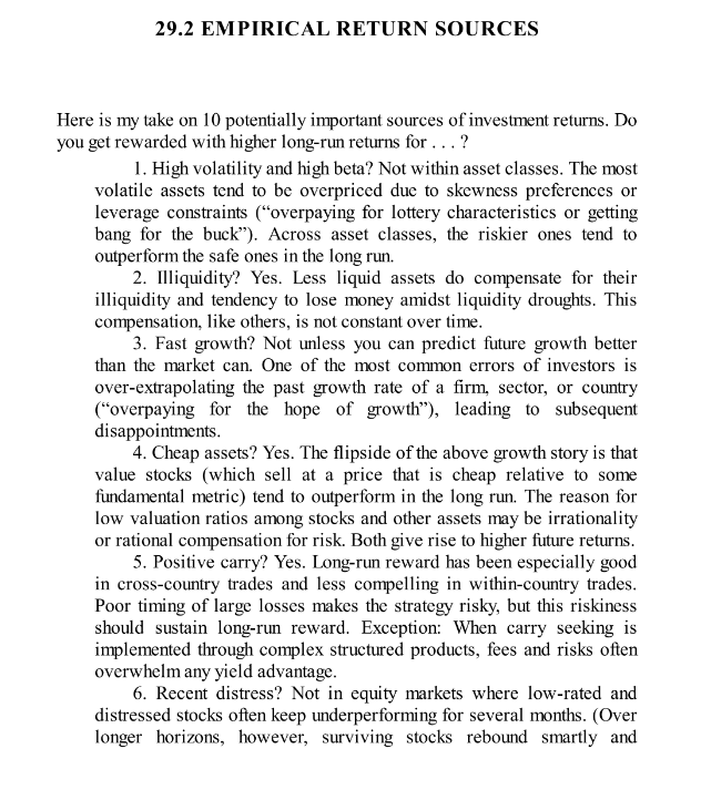 GoshawkTrades's tweet photo. Antti Ilmanen boiled down the most common return sources into 10 simple questions.

If you have a minute, it is worth reading. https://t.co/RdnSlekMmz