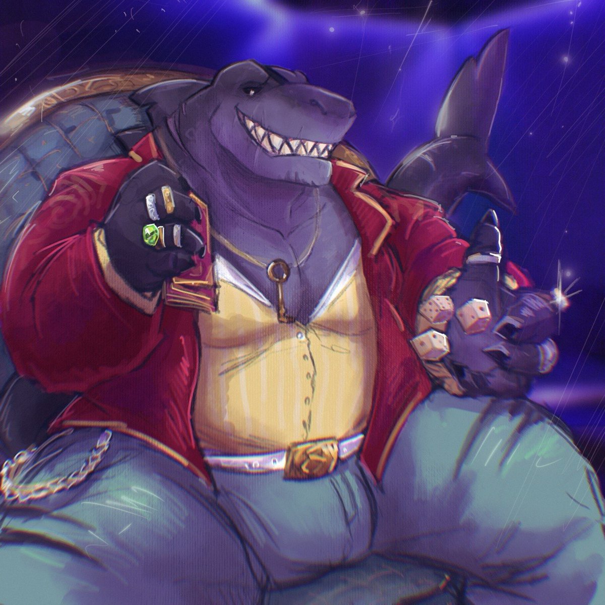 In a casino you might run into unsavory types so look out. Even card sharks can smell their prey 🦈
